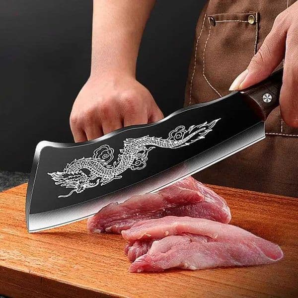 1pcs wood chopper high carbon steel thickened household bone chopper forged kitchen high hardness kitchen knife meat cleaverXJ250210