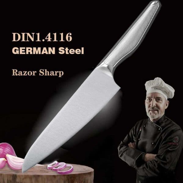 Professional chef Knife High Carbon German 1.4116 Steel 304 Stainless Steel Hollow Handle Kitchen KnivesXJ250210