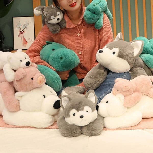 30cm Weighted Plush Toys Cartoon Pig Dog Bear Plushie Animals Doll Soft Stuffed Plush For Kids Christmas Birthday Gifts 250210