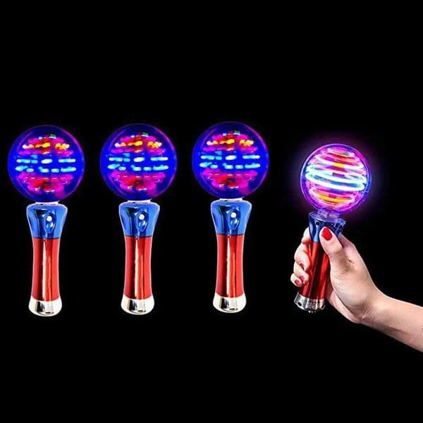 7.8-inch thrilling rotating light display classroom award lights up magic balls toy sticks plastic LED sticks childrens inventory fillers W250210