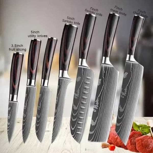 Professional Damascus Kitchen Knives High Carbon Stainless Steel Santoku Knife Sharp Cleaver Slicing Knife Butcher Boning KnifeXJ250210
