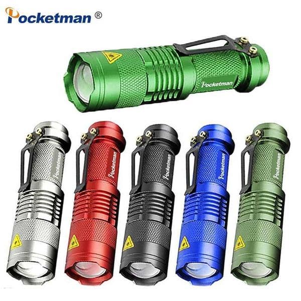 LED Flashlight Pocket Emergency Flashlight Zoomable Torch Aluminium Alloy 3 Lighting Modes Flashlight Waterproof Torch Z250211