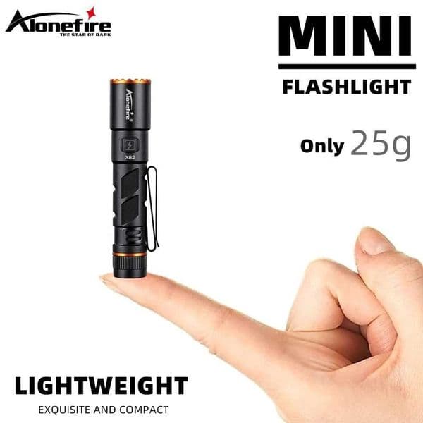 Mini EDC Flashlight USB Rechargeable Torch Work Light Outdoor Lantern Camping With Pen Clip And Tail Magnet X82 Z250211