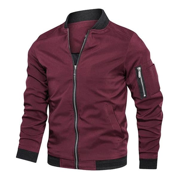 Spring Autumn Mens Bomber Jacket Casual Lightweight Jacket For Men Sports Windbreaker Zip Up Coat with Pockets Clothing 250210