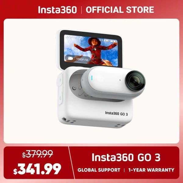 Insta360 NEW GO 3 Tiny Action Camera Standalone Version for 32/64/128GB Mount Anywhere 2.7K POV. X250210
