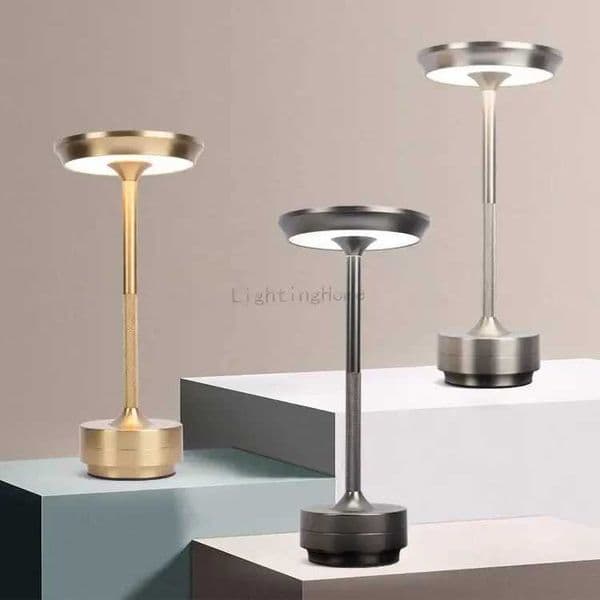 Metal LED Touch Table Lamp Portable Cordless Bedside Light Claeted Rechargeable Nordic Led Lamp Coffee Table Decoration Z250211