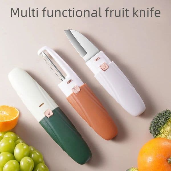 2in1 Fruit Peeler Fruit Knife Stainless Steel Vegetable Peeler Potato Peeler Fruit Paring Knife Fruit Grater Multifunction Knife 250211