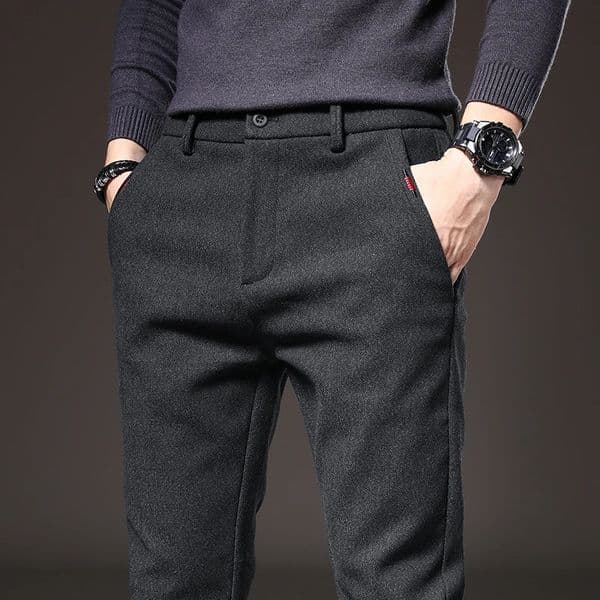 Autumn and Winter Mens Casual Pants Slim Fit Comfortable Waist Straight Sleeve Fashion Versatile 250121BANJIA