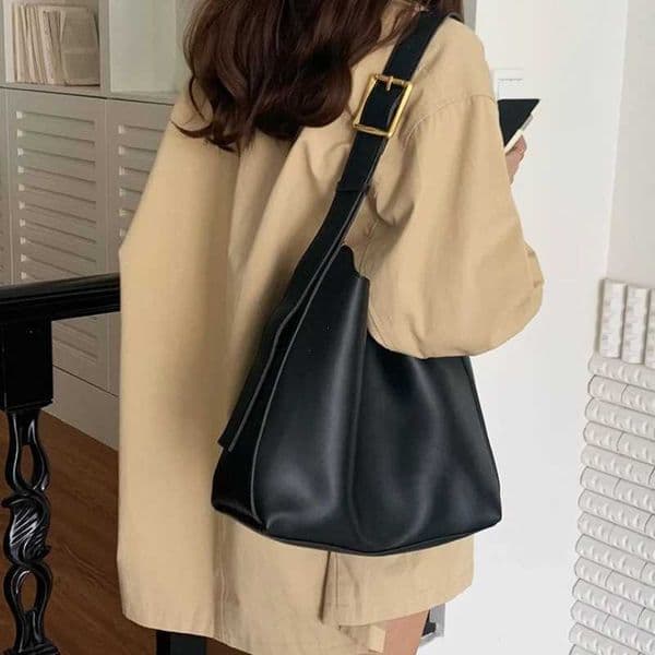 All-Mah Women Shoulder Bag Solid Fi Handbag Crossbody Bag Womens Minimalist PU Leather Bag for Work Purses and HandbagsXJ250211