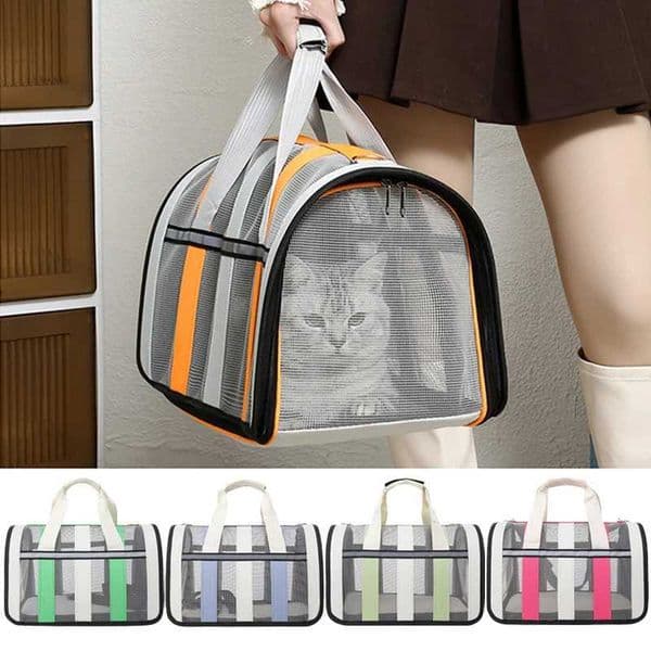 Pet Carrying Bag Outing Portable Cat Dogs Handbag foldable small to medium dog cage mesh handbag 250205