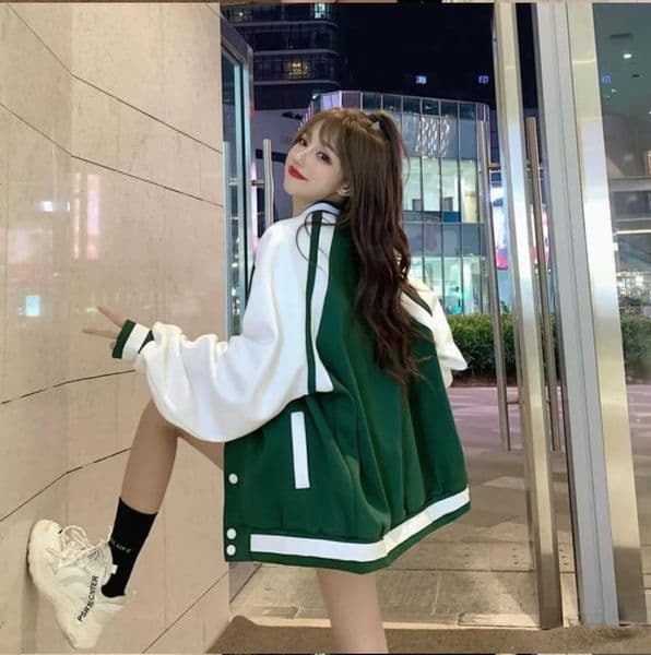 American style fashion sports wind baseball Womens Clothing spring and autumn Preppy Style jacket loose-fitting printed jacket 250116