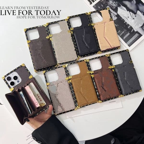 fashion designs Wallet Phone Case Designer iPhone Case for Apple iPhone 17 16 15 Pro Max 14 13 12 11 XSMax 15 Plus Samsung s24 ultra s23 plus s22 S21 Case Cover Card Holder