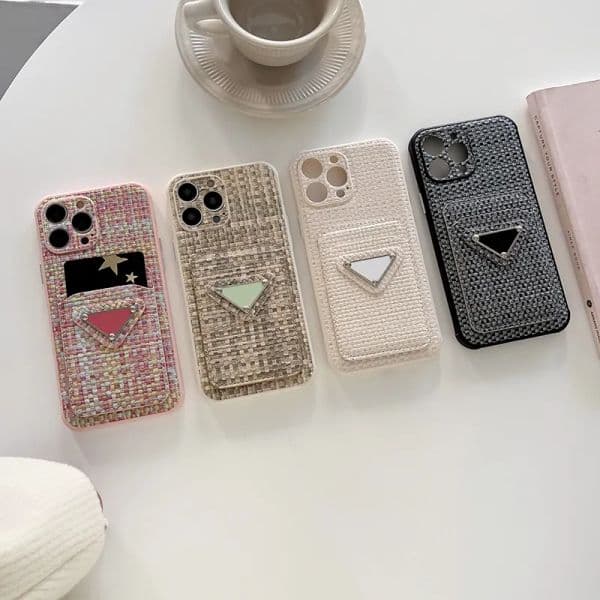 Luxury Designers Phone Cases For iPhone 15 Pro Max 15Plus 14 13 Designer Fashion Creative P phone Case Triangular nameplate Letter Mobile Shell Cover Dirt-resistant