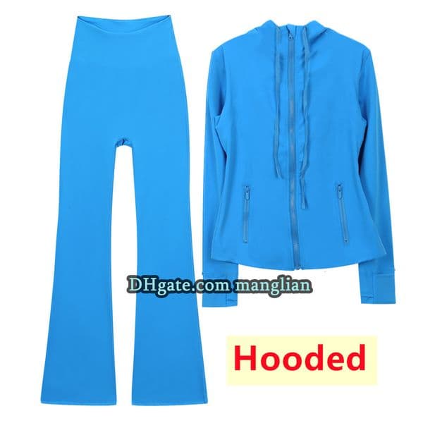 Women Yoga Set 2 Pieces suit Jacket + Flared Pants Designer Jacket Set Zippered Sports Jacket and Slim Fit Leggings for Yoga Pilates Running and Daily Fitness