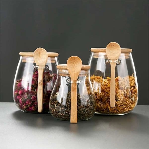 Airtight Food Containers Kitchen Storage Pots Glass Jar with Lid Sealed Canister Sugar and Tea Cans Hermetic Kitchen Coffee Jars 250211