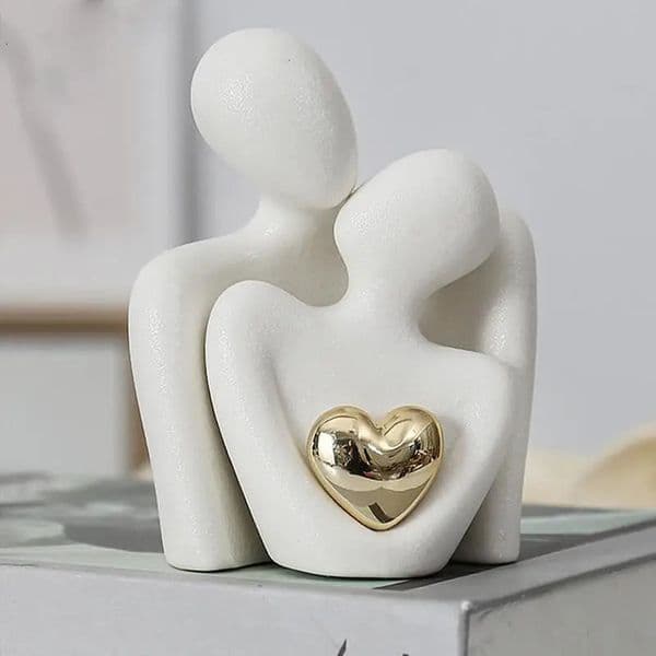 Nordic Decorative Abstract Couple Statue Modern Decoration Home Sculpture Ceramic Figure Figurines Living Room Crafts Ornaments 250211