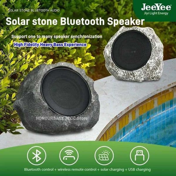 Solar Wireless Audio Outdoor Garden Waterproof Simulation Stone Lawn Speakers High Fidelity Stereo Portable Subwoofer Z250213