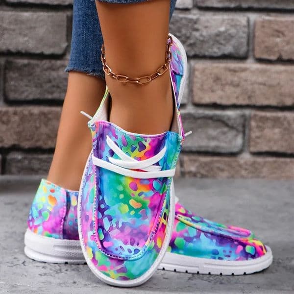 Women Sneakers Autumn Mix Color Knitted Loafers Breathable Soft Sole Running Shoes for Women Slip on Flats Sneakers Woman 250207