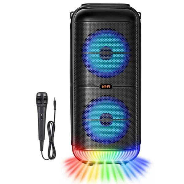 1200W Super Large Outdoor Speaker 6 Inch Double Horn Subwoofer Portable Wireless Column Bass Sound with Mic Z250213