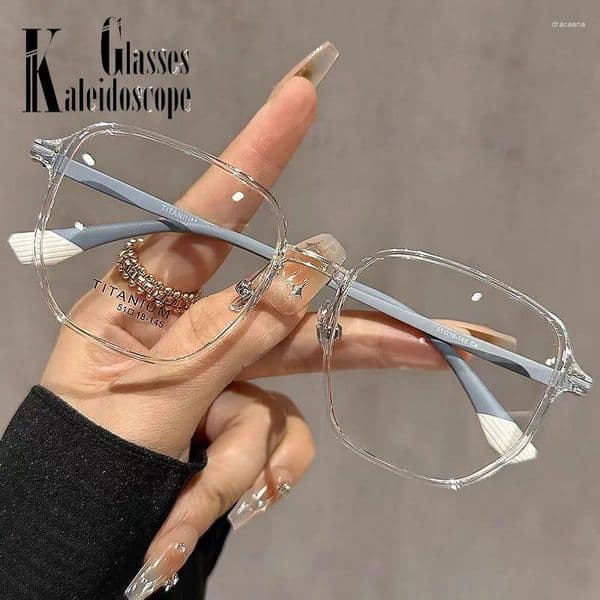 Sunglasses 2025 Chestnut Tea Large Frame Metal Temperament Reading Glasses Anti Blue Light HD Glasse Street Snap Online Celebrity