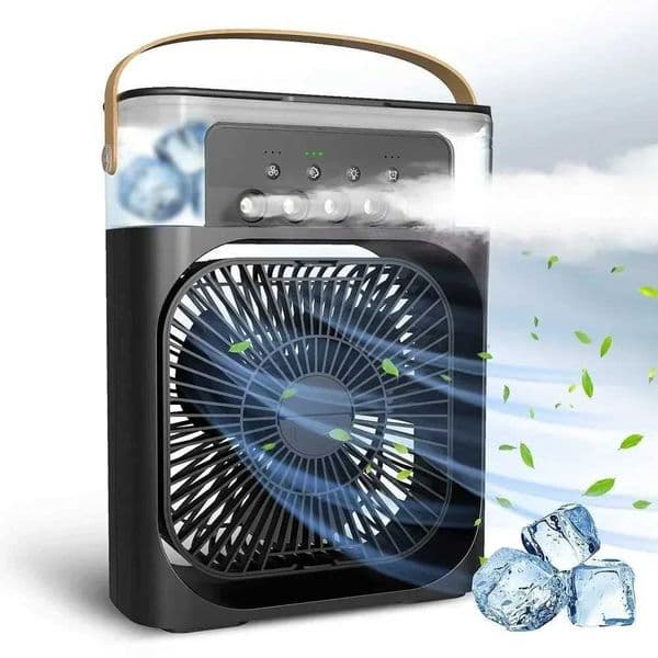 Mini Air Conditioner USB Water Mist Fan 7 Colors LED Light Humidification Fan Home Spray Air Fan Desk Air Cooler Cooling Z250214