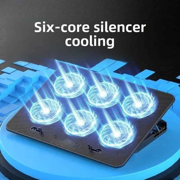 13-18Inch Gaming Laptop Cooler Six Fan Adjustable Wind Speed 2 Usb Port LED Light Notebook Cooling Pad Notebook Laptop StandXJ250214