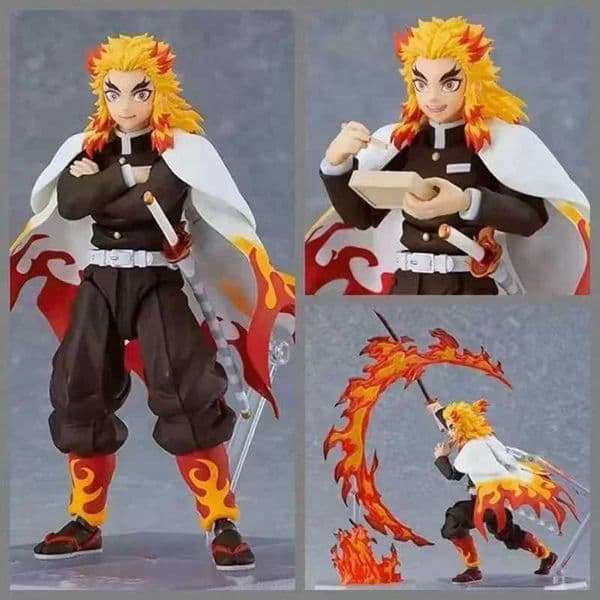 17cm Demon Slayer Figure Rengoku Kyoujurou Action Figure Figma #553 Pvc Kimetsu No Yaiba Model Collection Desk Decor ToysXJ250214