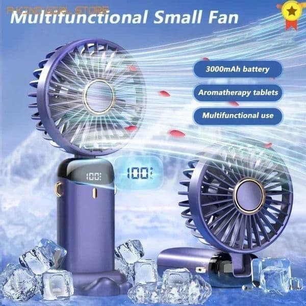 Portable Hand Held Fan Office Desktop Multifunctional Folding Double-Headed Small Electric Fan Portable Air Conditioner Z250214