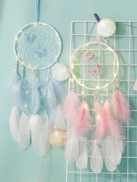 Dream Catcher Butterfly Wind Chimes Girls Room Pendant Bedroom Garden Outdoor Decorations Birthday Gift Creative Home Crafts W250214