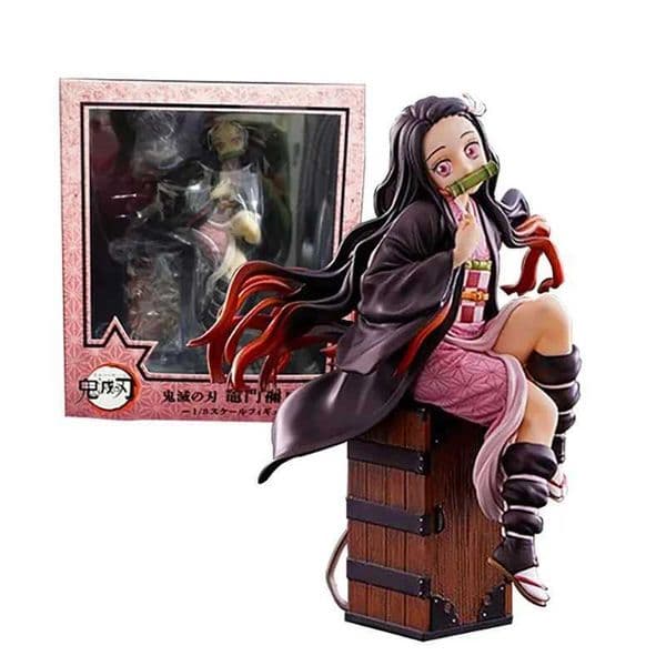 15CM Demon Slayer Kamado Nezuko Sitting Model Toy PVC Figure Toy Gift Collection Box Decoration Desktop Collection DecorationXJ250214