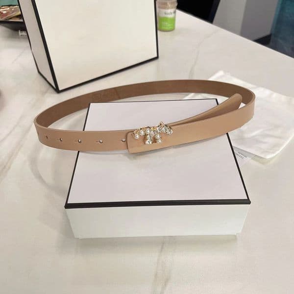 luxury Designer belt women Pearl Diamond Genuine leather material classic buckle casual width 2.5cm size fashion gift