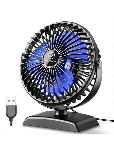 USB Desk Fan Mini Fan Portable 3 Speeds Desktop Table Cooling Fan Plug in Power Fan Rotation Strong Wind Quiet Personal Sma Z250214