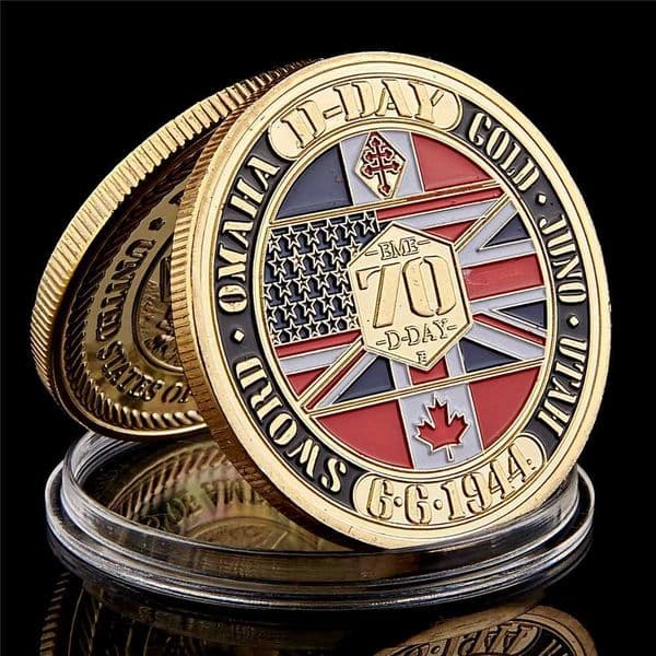 WWII 1944.6.6 D-Day Normandy War II 70th Anniversary Metal Challenge Coins Collection Hard Capsule W250207