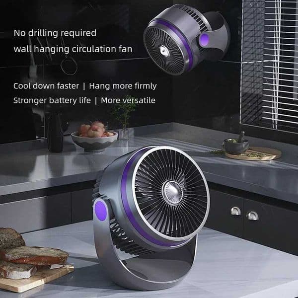 Multifunctional Electric Fan Circulator Wireless Rechargeable Portable Home Quiet Ventilator Desktop Wall Ceiling Fan Air Cooler Z250214