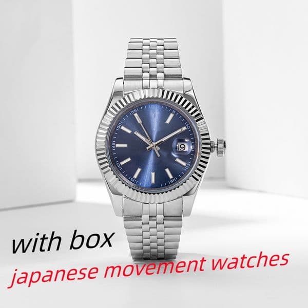 Luxury Stainless Steel Automatic Mechanical Watch for Men - Classic Japanese Movement Timepiece with Box