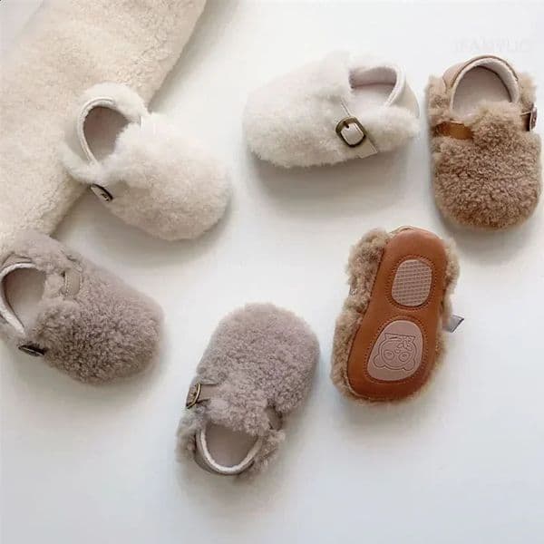 Baby Shoes Fashion Plush Cotton Children First Steps Walkers Thickened Winter Autumn Warm Boy Shoes Kids Soft Footwear 0-2 Years 250214