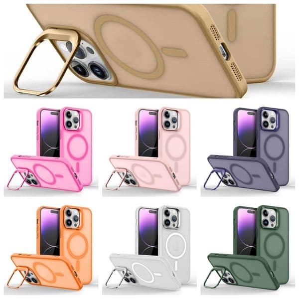 S26 Wireless Charging Magnet Camera Holder Cases For Iphone 17 Air 16 Pro Max 15 Plus 14 13 12 11 Samsung S25 FE S24 S23 Ultra A17 A16 Hard PC Soft TPU Matte