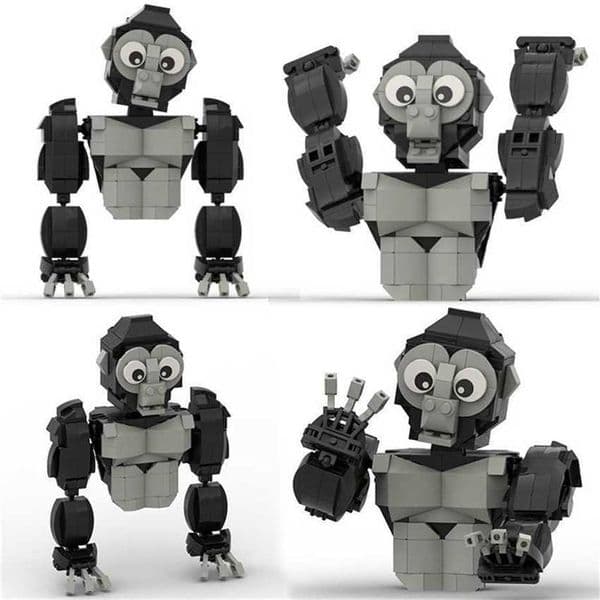 New Gorilla Building Blocks Desktop Decoration Ornament Puzzle Assembly Handmade Childrens Gift Toy Ap2