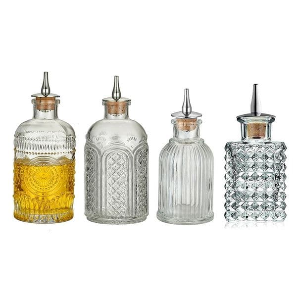 Vintage Cocktail Bitters Bottle with Dasher Top Professional Bar Accessory Bar Tool 250217BJ