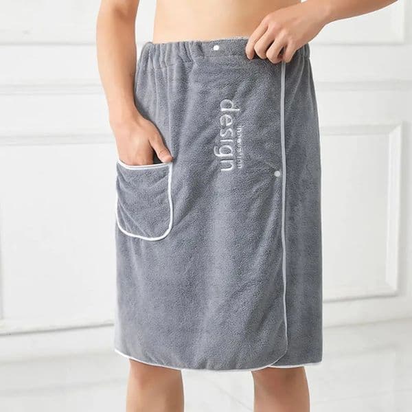 new Men Bath Towel Wraparound Quick Dry Mens Wrap With Secure Buckle Pocket For Gym Spa Sauna Shower