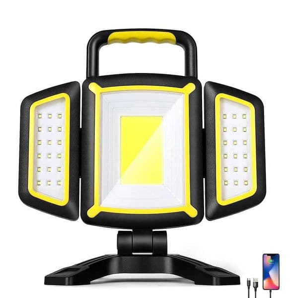 Portable LED work light with 5 light modes magnetic base rechargeable battery powered COB flashlight used for emergency situations in car maintenance X250217