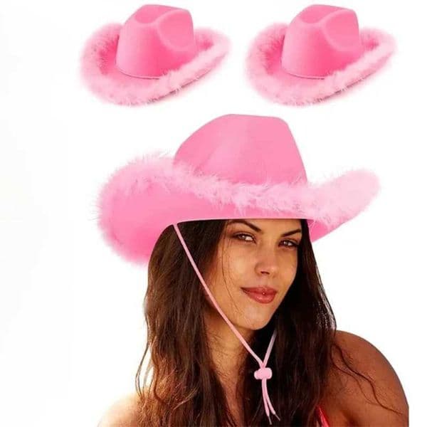 Burlap Cowboy Hat Burlap Crown Western Cowboy Hat Birthday Girl Pink Cowboy Hat Wedding Bachelorette Party Dress Accessories X250217