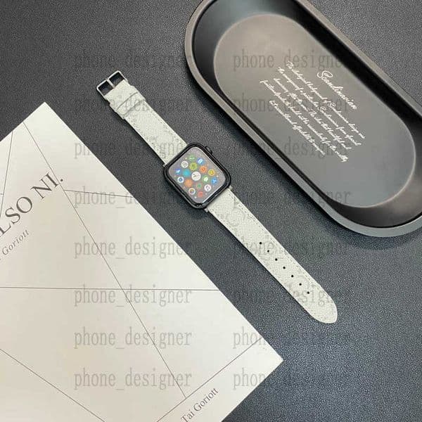 designer G Color Pattern Leather Strap Apple Watch Series 6 5 4 3 2 40mm 44mm 38mm 42mm 45mm 49mm Bracelet iWatch Colors M3FT