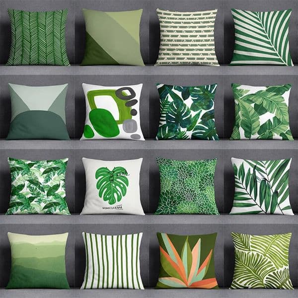 Pillow Case Green Leaf Series Pillow Gifts Home Office Furnishings Bedroom Sofa Car Cushion Cover case 45x45cm 250217