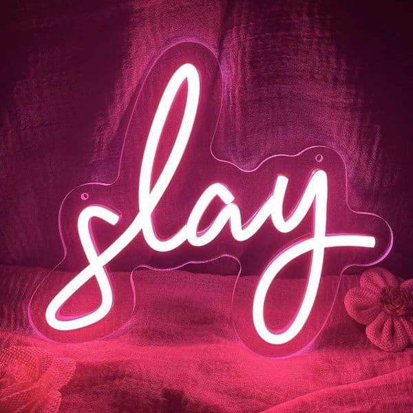 Slay Neon Sign Adjustable Lighting Led Neon Night Light for Girls Bedroom Aesthetic Dorm Wall Decor Nails Salon Decoration Signs Z250218