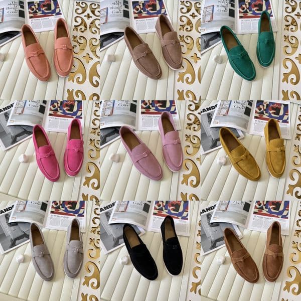 Loafers Dress Shoes Designer Casual Sneaker Sandals Slippers Men Women Loafer Flat Low Beige Black Grey Suede Cow Leather Oxfords Platform Man Slip On Sneakers 35-45