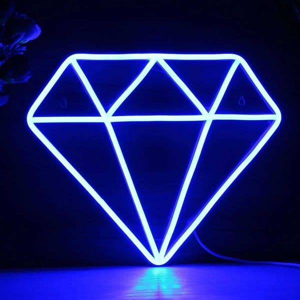 Diamond Neon Sign Home Wedding Decor Jewelry Store Wall Decor Neon Light Z250218