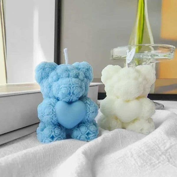 2025 New Arrival Handmade DIY Rose Bear Scented Candle Creative Bedroom Decoration Valentines Day Candle Making Kit X250218