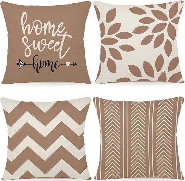 Brown Linen Geometric Cushion Cover Home Decor Good Pillowcase Decoration for Bedroom Sofa Chair Bed Garden Car 250217