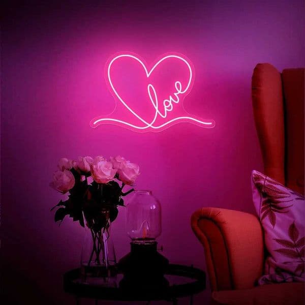 Love Neon Sign Custom Wedding Love Heart LED Lights Wall Art Decor Valentines Gift for Girl Friend Bedroom Night Lamp Game Home Z250218